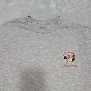 Gildan Gray T-Shirt with Rooster Graphic